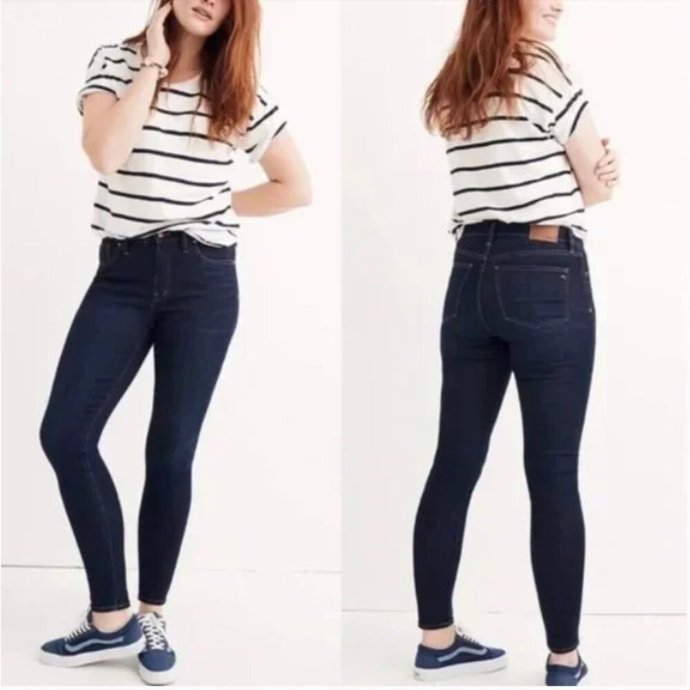 Madewell 9" Mid Rise Skinny Jeans dark wash 28